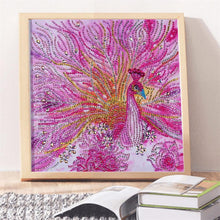 Load image into Gallery viewer, Pink Peafowl 30x30cm(canvas) beautiful special shaped drill diamond painting
