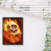 Load image into Gallery viewer, Fire Skull 30x40cm(canvas) full round drill diamond painting
