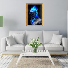 Load image into Gallery viewer, Blue Flame Skull 30x40cm(canvas) full round drill diamond painting
