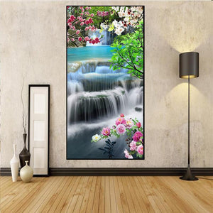 Landscape 85x45cm(canvas) full round drill diamond painting