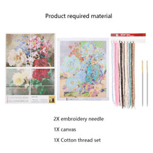 Load image into Gallery viewer, Colorful Flowers Cotton Thread Cross Stitch DIY Needlework Embroidery Kits
