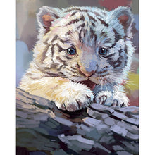 Load image into Gallery viewer, Baby Tiger 25x30cm(canvas) partial round drill diamond painting
