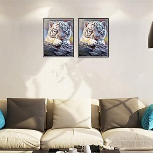 Baby Tiger 25x30cm(canvas) partial round drill diamond painting