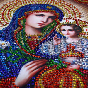 Religion 33x27cm(canvas) beautiful special shaped drill diamond painting