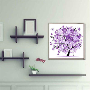 Happiness Tree 33x33cm(canvas) partial round drill diamond painting