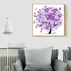 Happiness Tree 33x33cm(canvas) partial round drill diamond painting