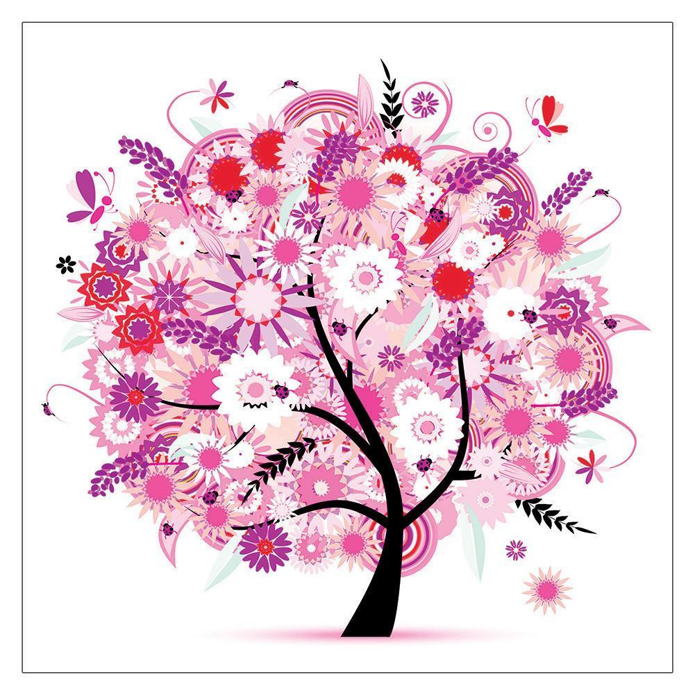 Happiness Tree 33x33cm(canvas) partial round drill diamond painting
