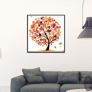Happiness Tree 33x33cm(canvas) partial round drill diamond painting