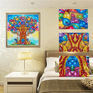 Colorful Tree 30x30cm(canvas) beautiful special shaped drill diamond painting
