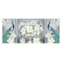 Load image into Gallery viewer, 3pcs Peacock 90x40cm(canvas) full round drill diamond painting
