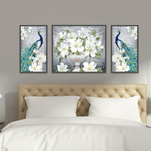 Load image into Gallery viewer, 3pcs Peacock 90x40cm(canvas) full round drill diamond painting
