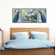 Load image into Gallery viewer, 3pcs Peacock 90x40cm(canvas) full round drill diamond painting
