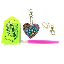 Load image into Gallery viewer, 5pcs DIY Full Special Shaped Love Heart Diamond Painting Keychain Pendant
