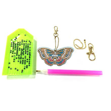 Load image into Gallery viewer, 5pcs DIY Special Shaped Full Drill Butterfly Diamond Painting Keychain Kits
