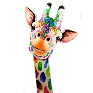 Cute Colorful Giraffe 25x30cm(canvas) partial round drill diamond painting