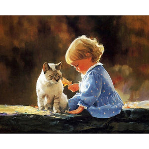 Happy Childhood Hour 25x30cm(canvas) partial round drill diamond painting