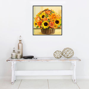 Sunflowers 30x30cm(canvas) partial round drill diamond painting