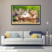 Load image into Gallery viewer, Lovely Cats 40x30cm(canvas) full round drill diamond painting
