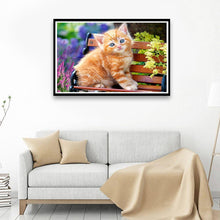 Load image into Gallery viewer, Sitting Cat 40x30cm(canvas) full round drill diamond painting
