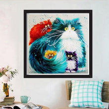 Load image into Gallery viewer, Cartoon Cat Family 30x30cm(canvas) full round drill diamond painting
