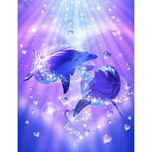 Load image into Gallery viewer, Dolphin Love 40x30cm(canvas) full round drill diamond painting
