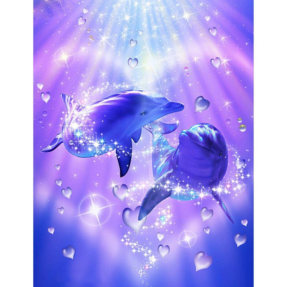 Dolphin Love 40x30cm(canvas) full round drill diamond painting