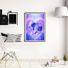 Load image into Gallery viewer, Dolphin Love 40x30cm(canvas) full round drill diamond painting
