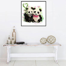 Load image into Gallery viewer, Panda Love 25x35cm(canvas) full round drill diamond painting
