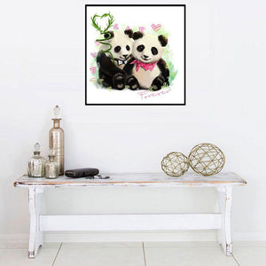 Panda Love 25x35cm(canvas) full round drill diamond painting