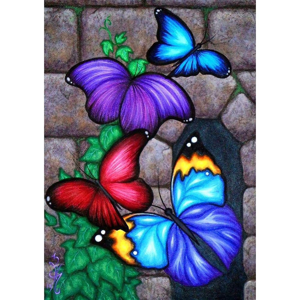 Colorful Butterflies 30x40cm(canvas) partial round drill diamond painting