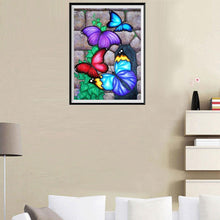 Load image into Gallery viewer, Colorful Butterflies 30x40cm(canvas) partial round drill diamond painting
