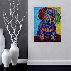 Color Dog 25x35cm(canvas) full special shaped drill diamond painting