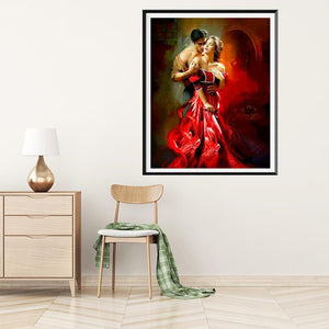 Dancing Lovers 30x25cm(canvas) full round drill diamond painting