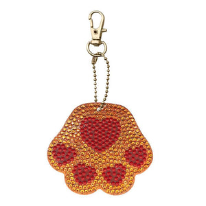 4pcs DIY Full Drill Diamond Painting Keyring Cartoon Cat Bear Paw Keychain