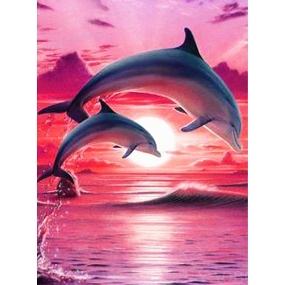 Dolphin 40x30cm(canvas) full round drill diamond painting