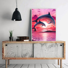Load image into Gallery viewer, Dolphin 40x30cm(canvas) full round drill diamond painting
