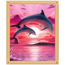Load image into Gallery viewer, Dolphin 40x30cm(canvas) full round drill diamond painting
