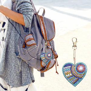 5pcs/set DIY Love Heart Full Drill Special Shaped Diamond Painting Keychain