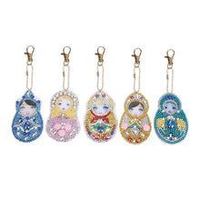 Load image into Gallery viewer, 5pcs/set DIY Doll Full Drill Special Shaped Diamond Painting Keychain
