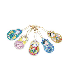 Load image into Gallery viewer, 5pcs/set DIY Doll Full Drill Special Shaped Diamond Painting Keychain
