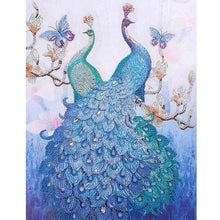 Load image into Gallery viewer, Peacock 40x50cm(canvas) beautiful special shaped drill diamond painting
