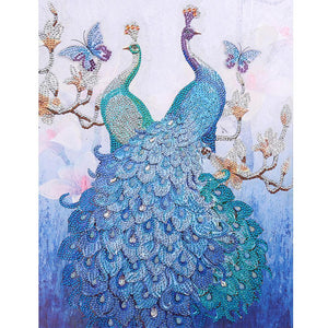 Peacock 40x50cm(canvas) beautiful special shaped drill diamond painting