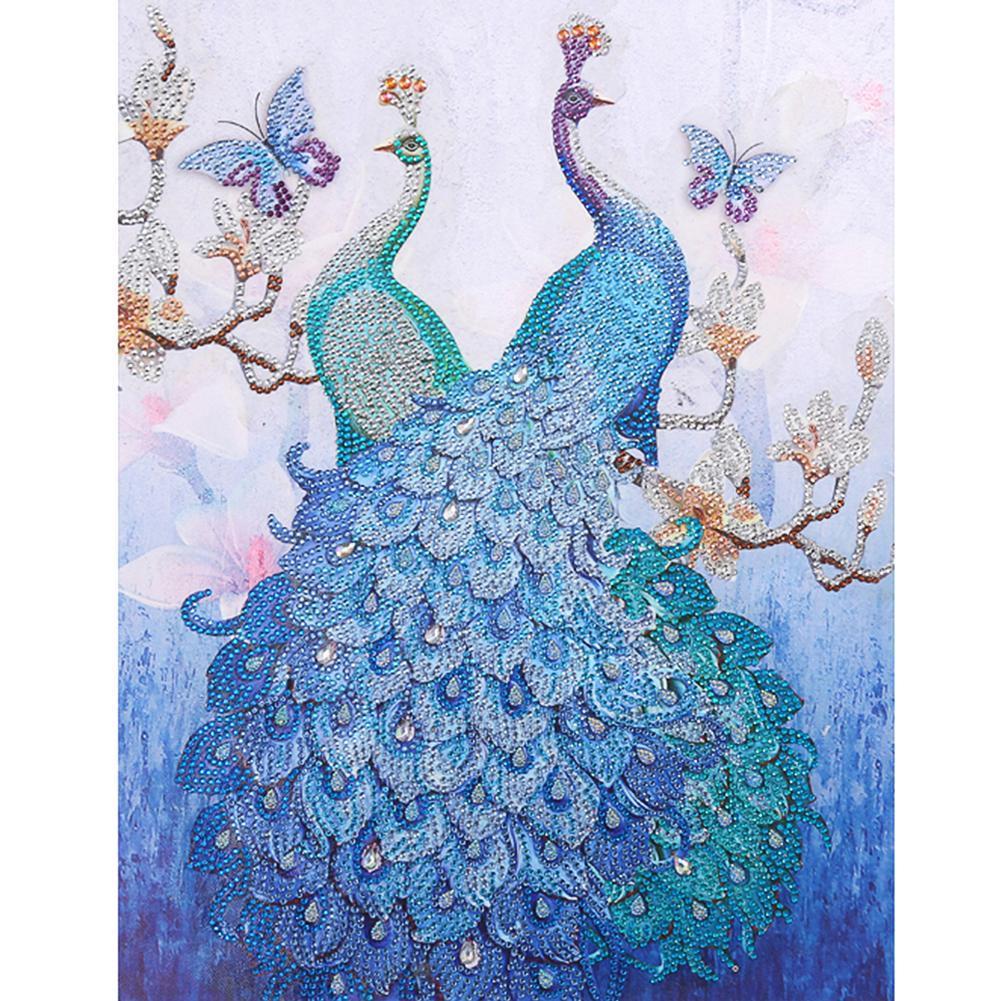 Peacock 40x50cm(canvas) beautiful special shaped drill diamond painting