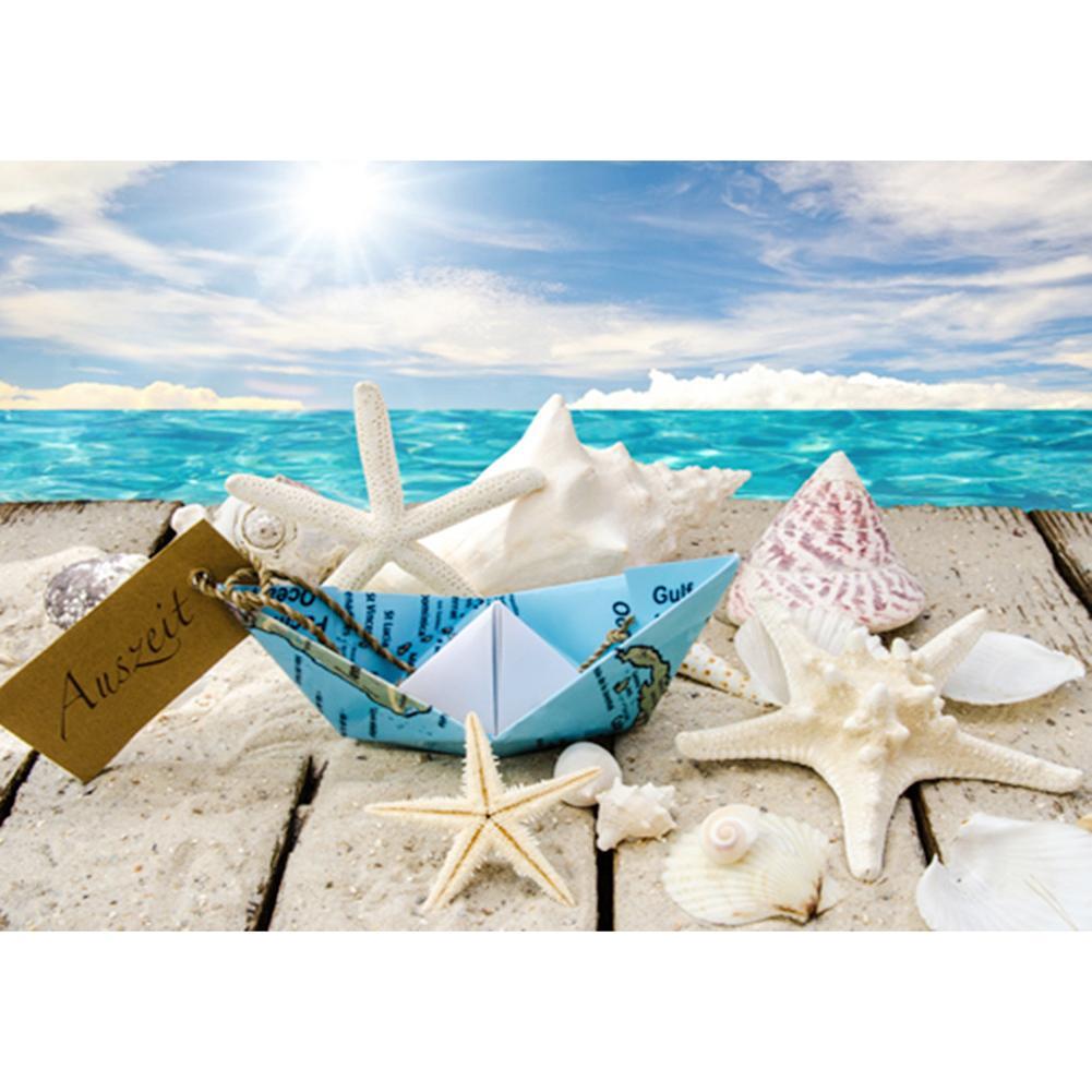 Beach 30x40cm(canvas) full round drill diamond painting