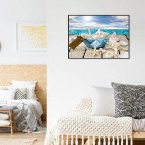Beach 30x40cm(canvas) full round drill diamond painting
