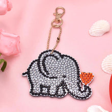 Load image into Gallery viewer, 4pcs/Set DIY Diamond Painting Cartoon Elephant Resin Bag Keychain Jewelry
