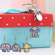 Load image into Gallery viewer, 4pcs/Set DIY Diamond Painting Cartoon Elephant Resin Bag Keychain Jewelry
