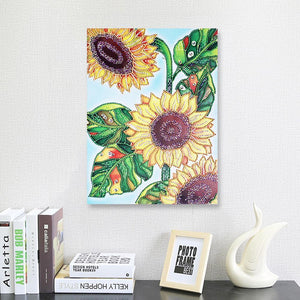 Sunflower 30x30cm(canvas) beautiful special shaped drill diamond painting