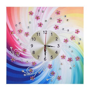 Clock 35x35cm(canvas) beautiful special shaped drill diamond painting