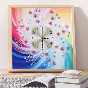 Clock 35x35cm(canvas) beautiful special shaped drill diamond painting